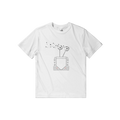 White kids graphic T-shirt, front view with heart and 'LOVE' print