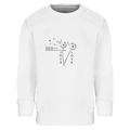 Kids sweatshirt in white with heart graphic on the chest