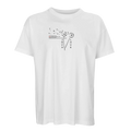 Men’s oversized T-shirt in white with small “LOVE” graphic on chest