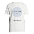 Unisex T-shirt, white with round front design placeholder