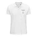 Organic men’s polo shirt in white, short sleeves, three-button placket, knit collar
