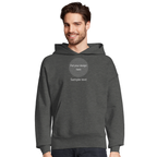 Unisex oversized grey melange hoodie, hood with custom print placeholder