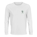 White long sleeve T-shirt with small Peace logo on left chest