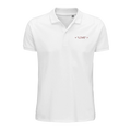 Men's polo shirt in white with buttoned placket and small chest "LOVE" logo