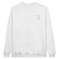 Unisex sweatshirt in white with small LOVE graphic on the chest