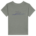 Toddler t-shirt in heather gray with sail and wave graphic on chest