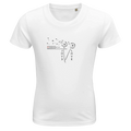 Kids organic T-shirt in white with “Love” print and heart graphic