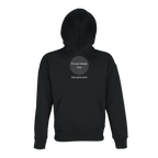 Black oversized pullover hoodie with hood and front pouch pocket