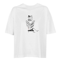 Women's oversized T-shirt, white with centered front graphic print