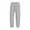 Grey melange unisex jogger pants, elastic waistband, tapered legs, small LOVE logo.