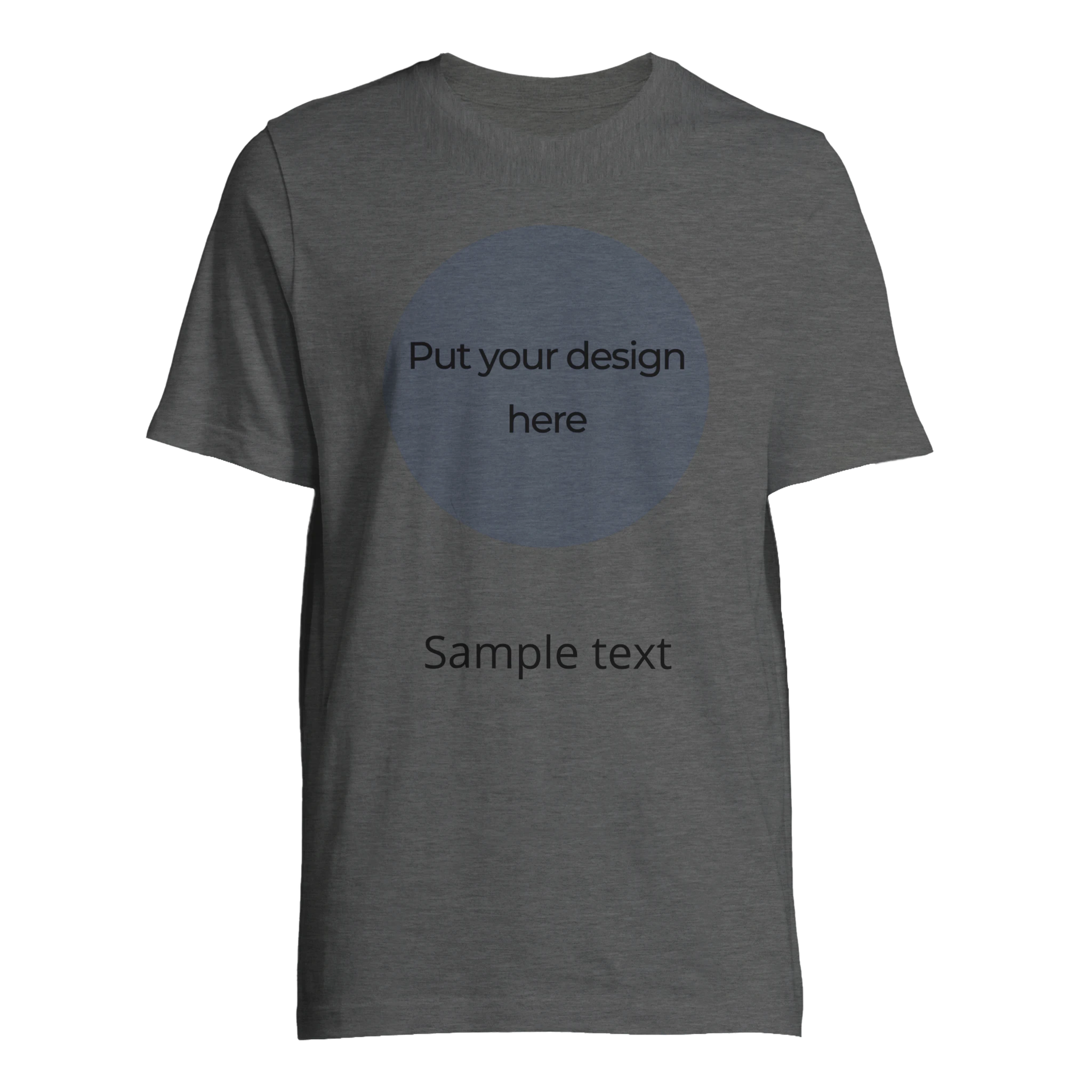 Unisex T-shirt, heather gray with round front design placeholder