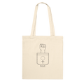 Natural canvas tote bag with RenLook design print