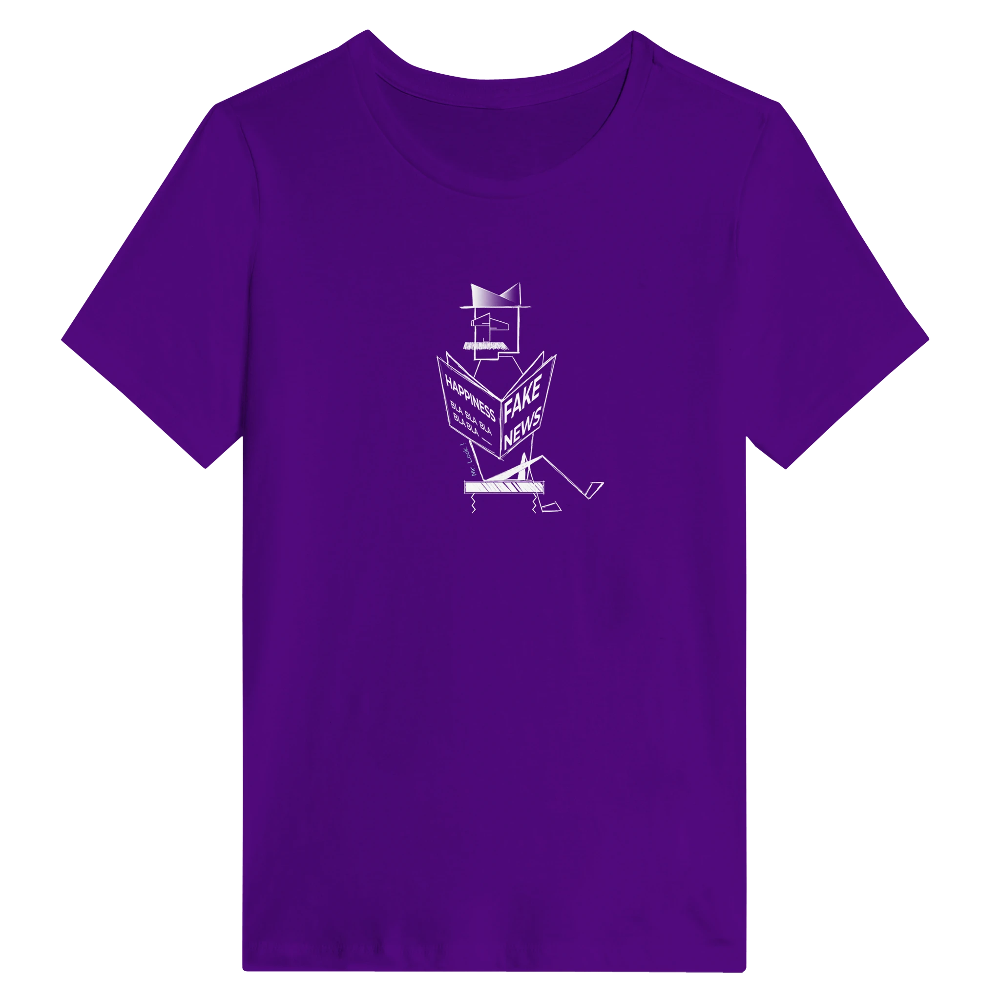 Women’s relaxed T-shirt in purple with white graphic logo on front