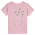 Pink toddler t-shirt with green tree and peace heart graphic