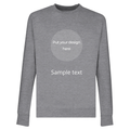 Unisex sweatshirt, heather gray, crew neck, long sleeves with round design placeholder