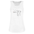 White women’s tank top with 'LOVE' and floral line-art graphic on the front
