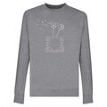 Light gray melange unisex sweatshirt with crew neck and Peace heart dandelion graphic