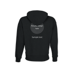 Black oversized pullover hoodie back view with hood and pouch pocket