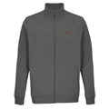 Unisex zip-front sweatshirt in grey melange with “LOVE” logo on chest