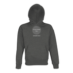 Grey melange oversized pullover hoodie with hood and front pouch pocket