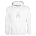 Women’s pullover hoodie, arctic white, front pocket and drawstring hood
