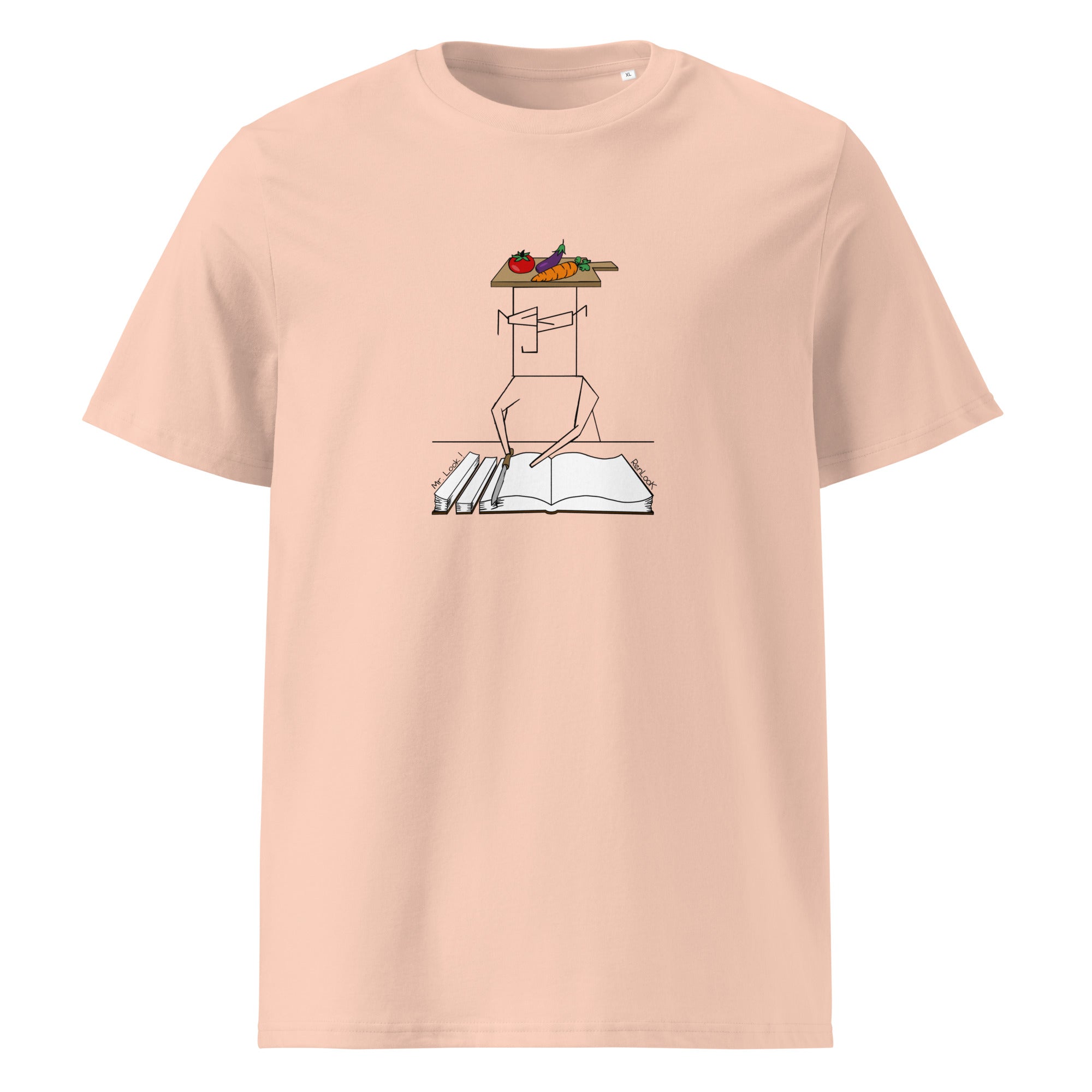 Salad unisex organic cotton t-shirt, light pink, short sleeves, crew neck, graphic front.