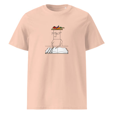 Salad unisex organic cotton t-shirt, light pink, short sleeves, crew neck, graphic front.